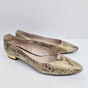 Gino Rossi Leather Snakeskin Ballet Flats EU 39.5 (US 8.5)
